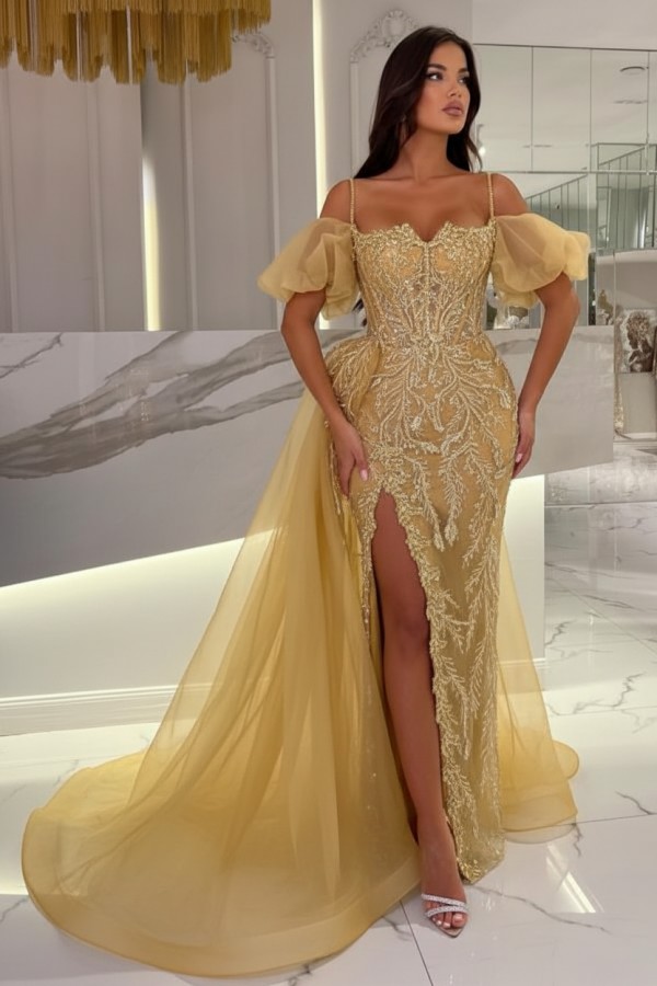 Himmel Blaue Abendkleider Lang Glitzer | Abiballkleider mit Spitze