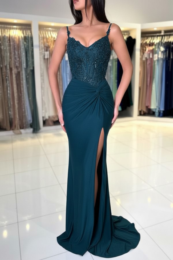 Wunderschöne Abendkleider Weinrot | Abiballkleider Lang Glitzer