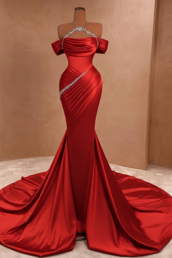 Silber Abendkleider Lang Meerjungfrau Stil Abiballkleider Ballkleid Mit Glitzer