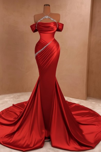 Silber Abendkleider Lang Meerjungfrau Stil Abiballkleider Ballkleid Mit Glitzer