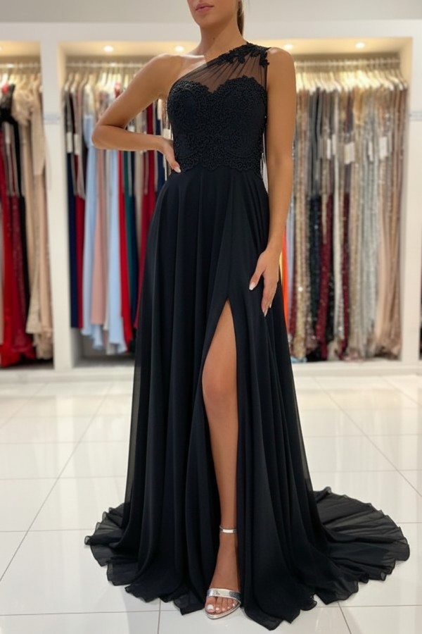 Schlichtes Abendkleid Mit Spitze | Abiballkleider Lang Günstig