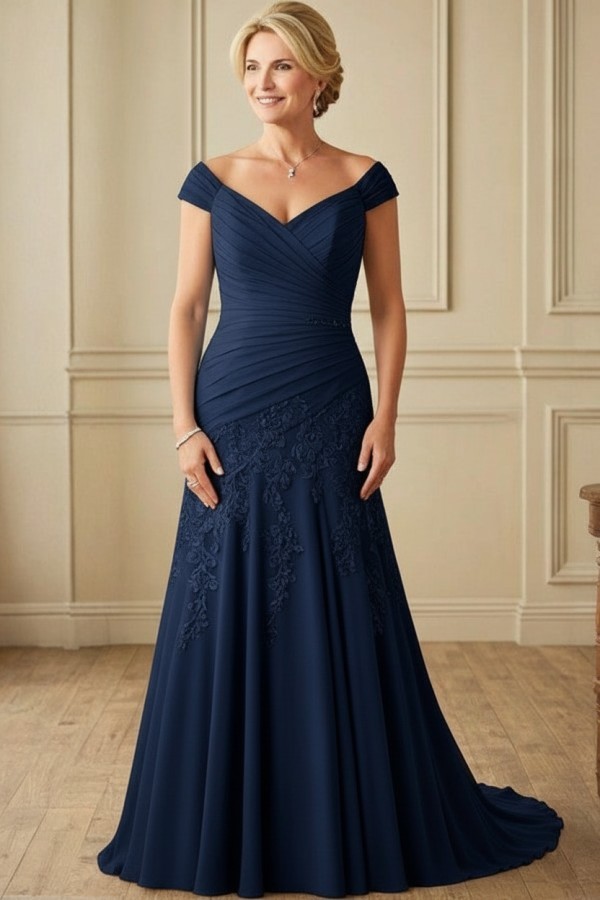 Champagne Brautmutterkleider Lang Günstig Kleider für Brautmutter