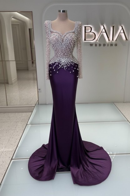 Schwarzes Abednkleid Lang Glitzer Abiballkleider Ballkleider mit Ärmel