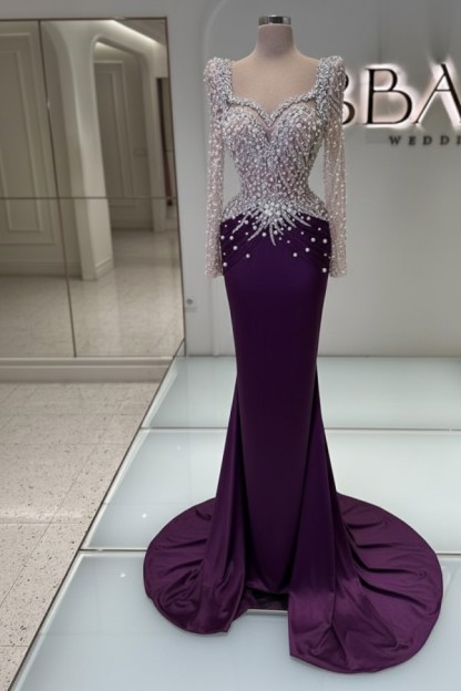 Schwarzes Abednkleid Lang Glitzer Abiballkleider Ballkleider mit Ärmel