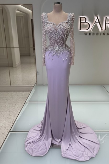 Schwarzes Abednkleid Lang Glitzer Abiballkleider Ballkleider mit Ärmel