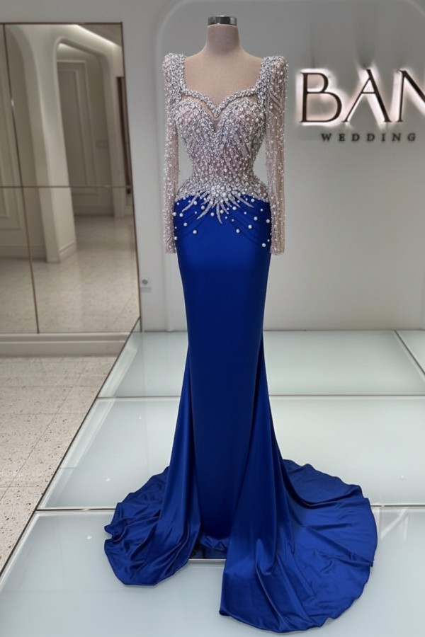 Schwarzes Abednkleid Lang Glitzer Abiballkleider Ballkleider mit Ärmel