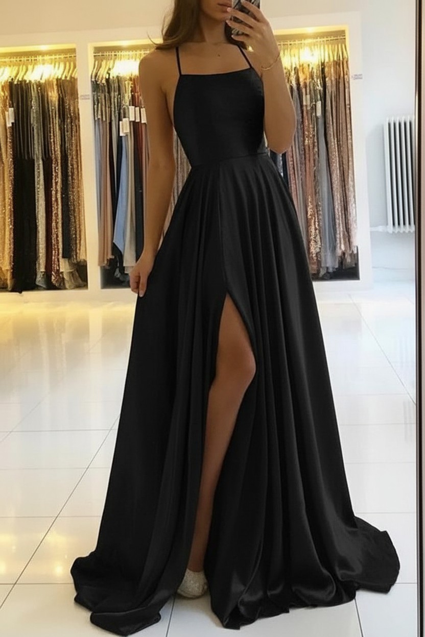 Schlichtes Abendkleid Lang Grün | Abiballkleider Günstig