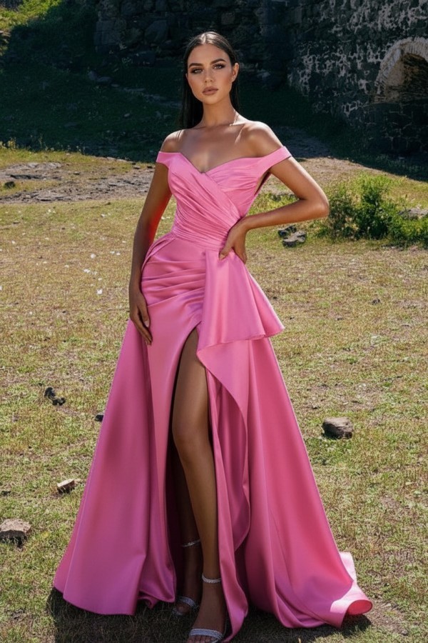 Schlichte Abendkleider Lang Rot | Abiballkleider Günstig