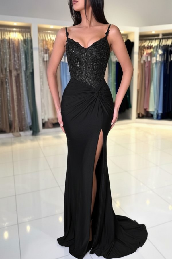 Wunderschöne Abendkleider Weinrot | Abiballkleider Lang Glitzer