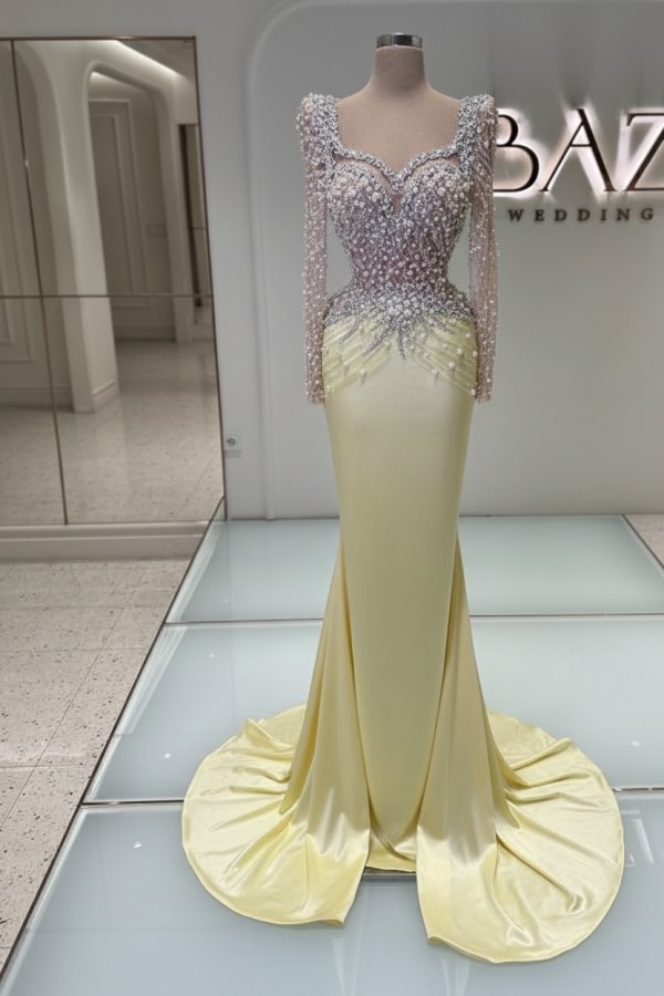 Schwarzes Abednkleid Lang Glitzer Abiballkleider Ballkleider mit Ärmel