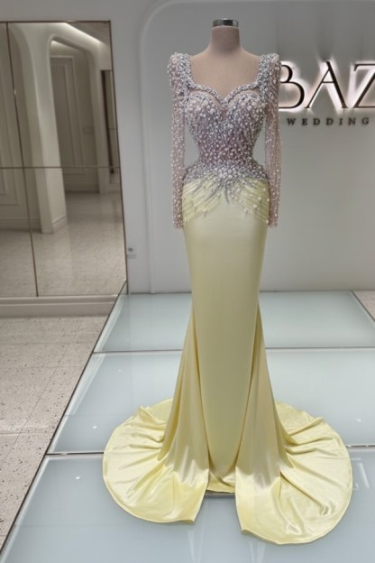 Schwarzes Abednkleid Lang Glitzer Abiballkleider Ballkleider mit Ärmel