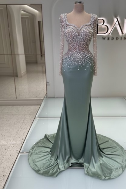 Schwarzes Abednkleid Lang Glitzer Abiballkleider Ballkleider mit Ärmel