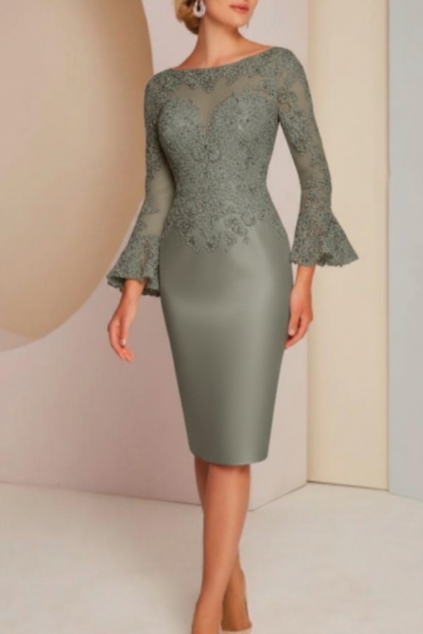 Elegante Brautmutterkleider Mit Ärmel | Kurze Partykleider