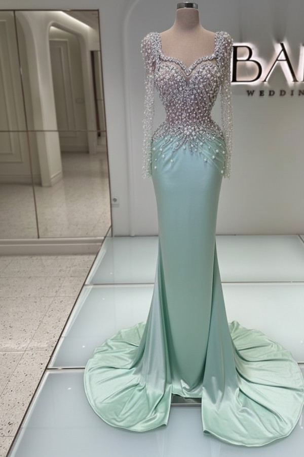 Schwarzes Abednkleid Lang Glitzer Abiballkleider Ballkleider mit Ärmel