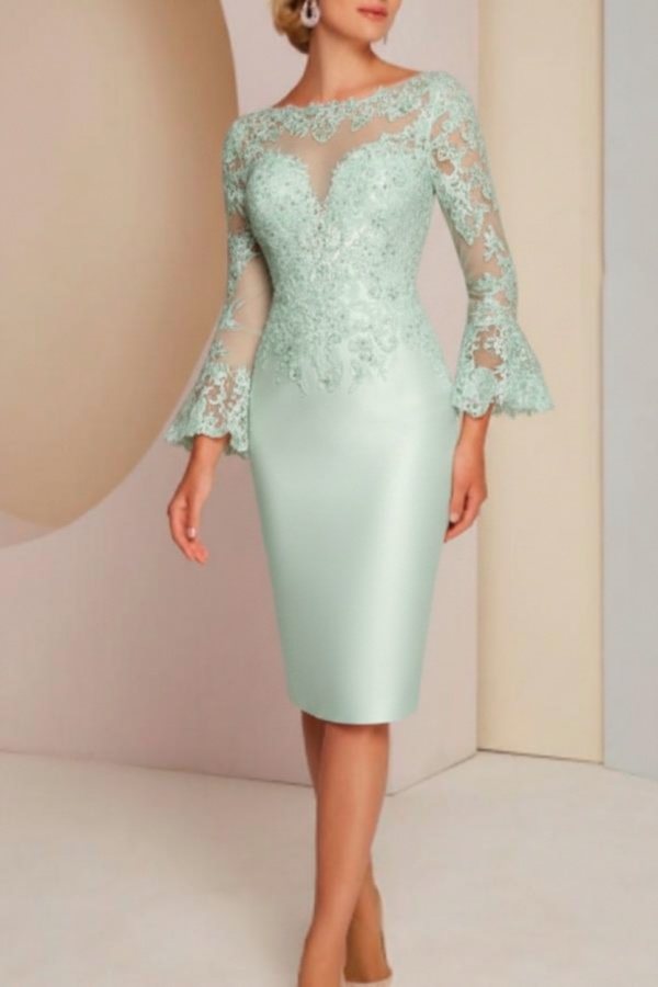 Elegante Brautmutterkleider Mit Ärmel | Kurze Partykleider