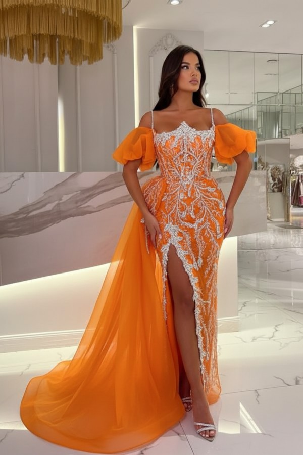 Himmel Blaue Abendkleider Lang Glitzer | Abiballkleider mit Spitze