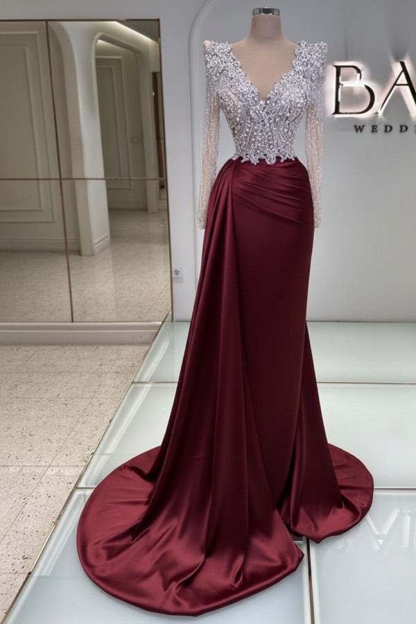 Schwarze Abendkleider Lang Glitzer | Abiballkleider V Ausschnitt