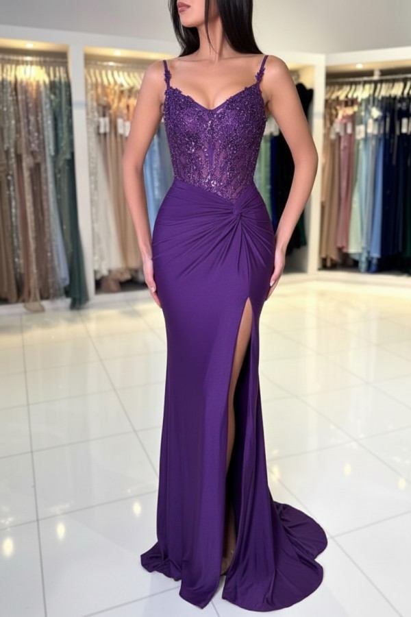 Wunderschöne Abendkleider Weinrot | Abiballkleider Lang Glitzer