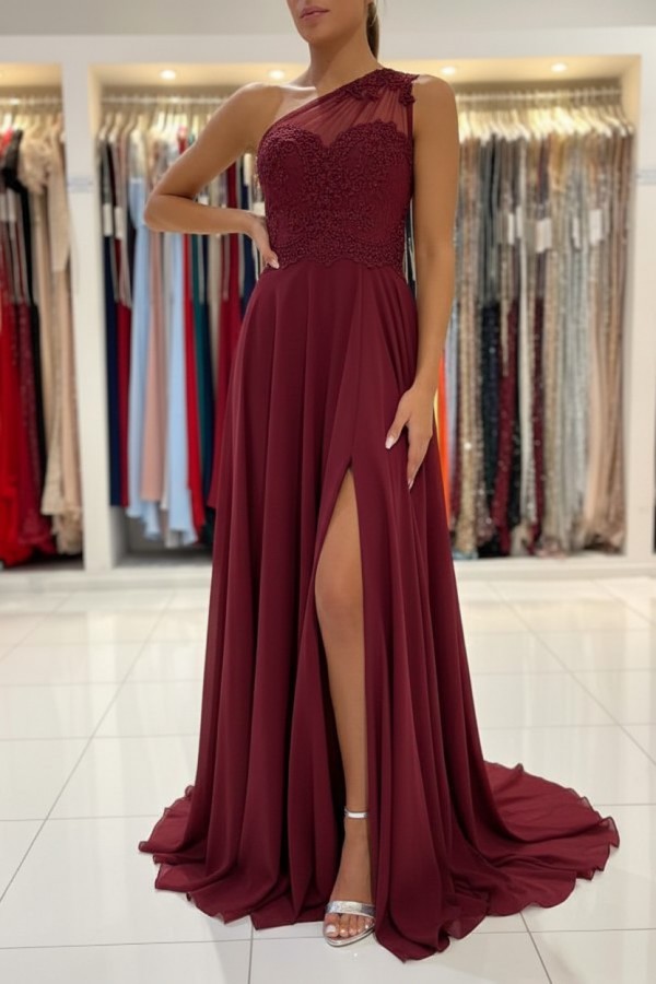 Schlichtes Abendkleid Mit Spitze | Abiballkleider Lang Günstig