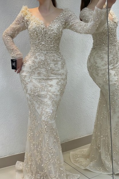 Schöne Abendkleider Lang Gold | Spitze Abiballkleider mit Glitzer