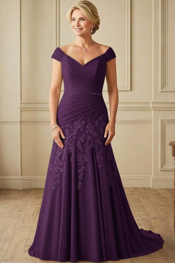 Champagne Brautmutterkleider Lang Günstig Kleider für Brautmutter