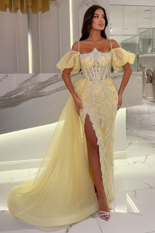 Himmel Blaue Abendkleider Lang Glitzer | Abiballkleider mit Spitze