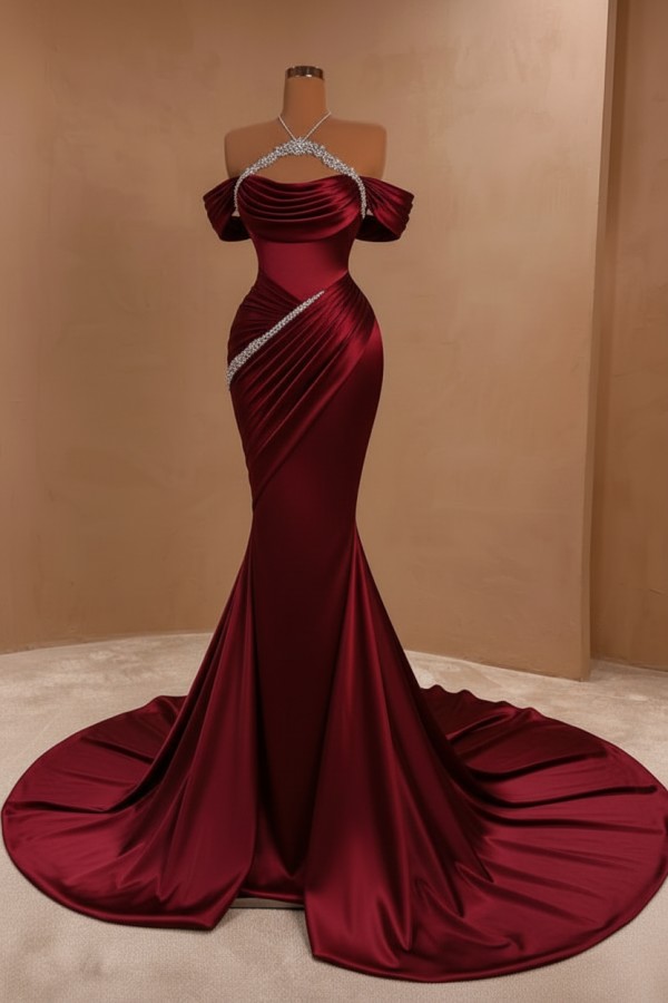 Silber Abendkleider Lang Meerjungfrau Stil Abiballkleider Ballkleid Mit Glitzer