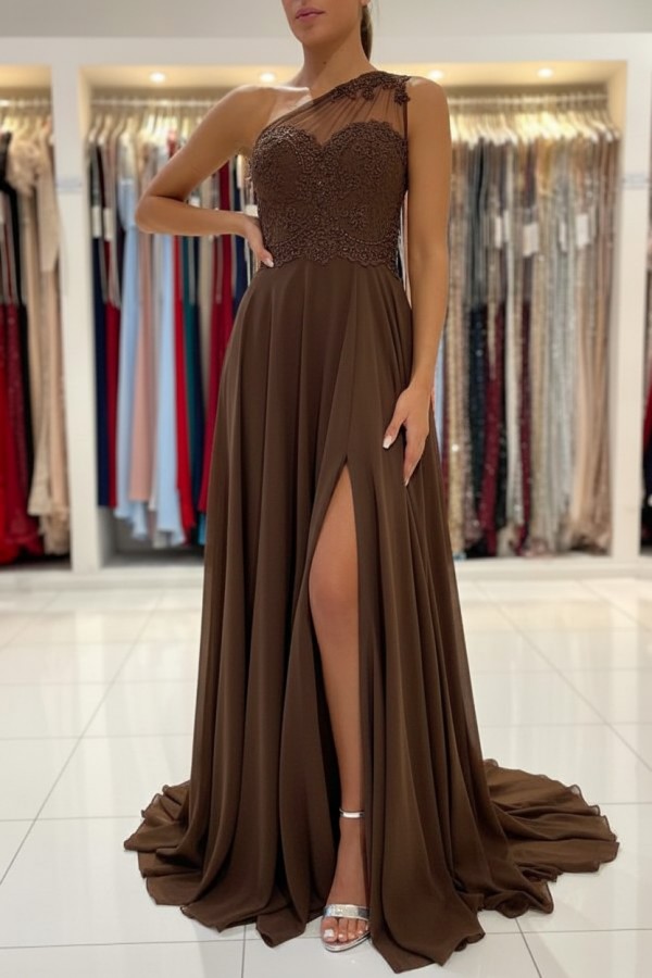 Schlichtes Abendkleid Mit Spitze | Abiballkleider Lang Günstig