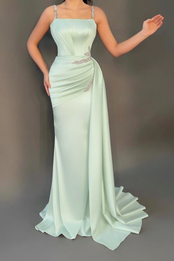 Sage Abendkleider Günstig | Abiballkleider Lang Glitzer