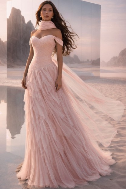  Tintenblau Abendkleider Lang Tüll Ballkleider Abiballkleider Online