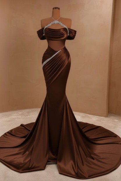 Silber Abendkleider Lang Meerjungfrau Stil Abiballkleider Ballkleid Mit Glitzer