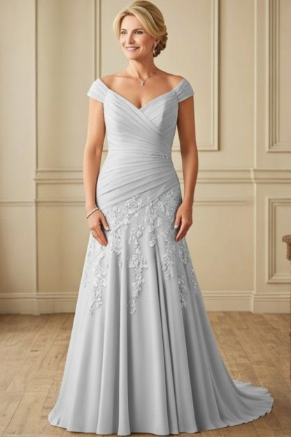 Champagne Brautmutterkleider Lang Günstig Kleider für Brautmutter