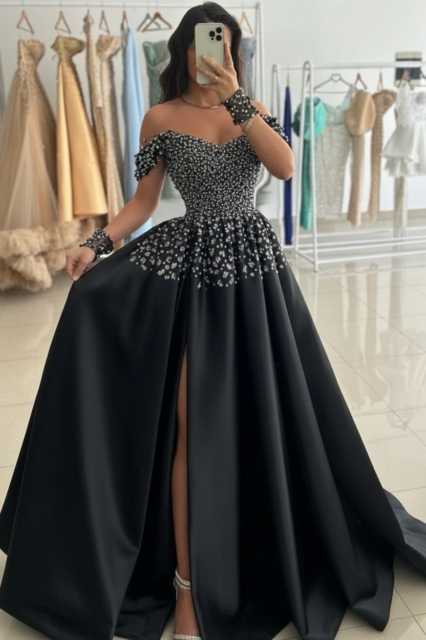 Günstige Abendkleider Lang Grün Ballkleider Abiballkleider mit Glitzer