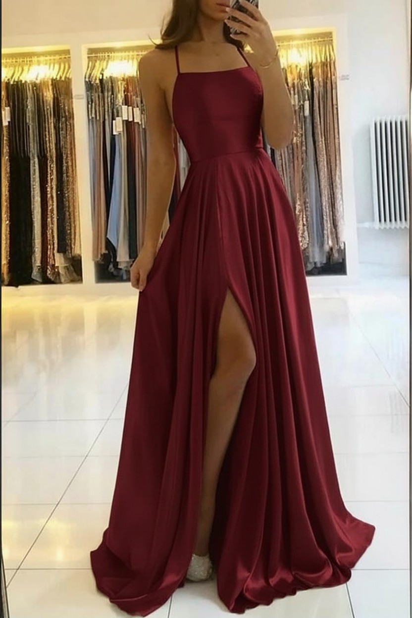 Schlichtes Abendkleid Lang Grün | Abiballkleider Günstig