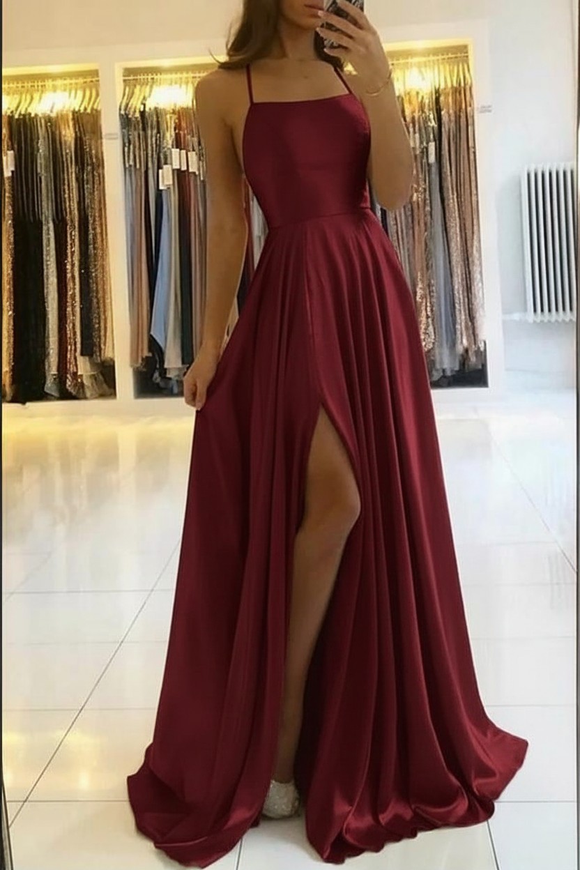 Schlichtes Abendkleid Lang Grün | Abiballkleider Günstig