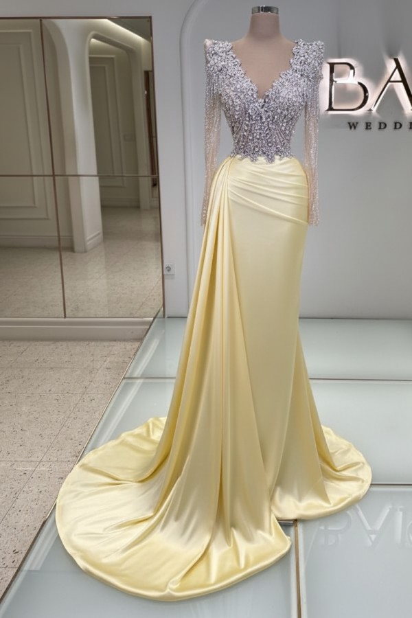 Schwarze Abendkleider Lang Glitzer | Abiballkleider V Ausschnitt