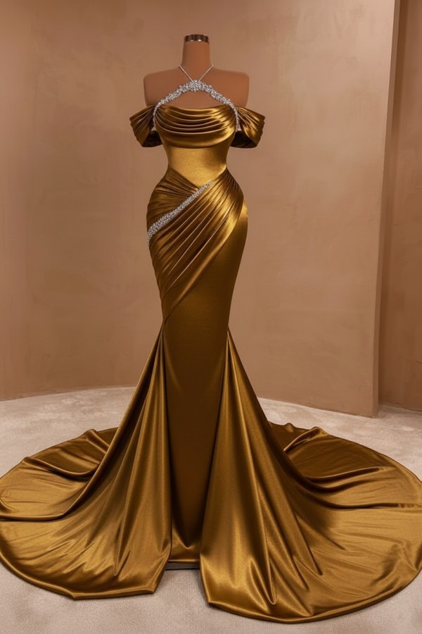 Silber Abendkleider Lang Meerjungfrau Stil Abiballkleider Ballkleid Mit Glitzer