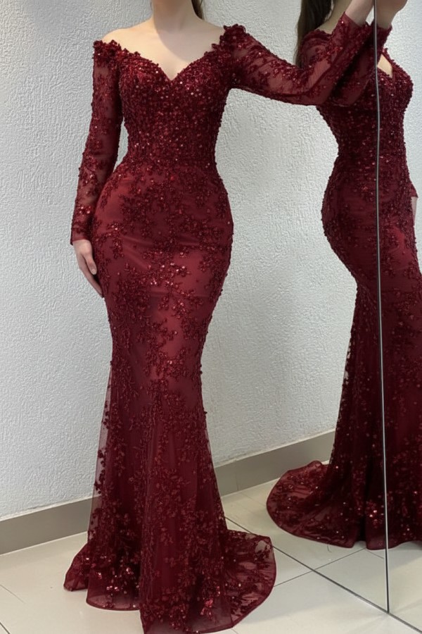 Schöne Abendkleider Lang Gold | Spitze Abiballkleider mit Glitzer