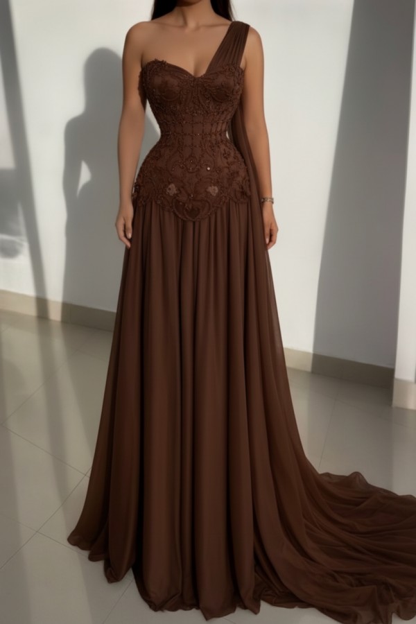 Schöne Abendkleider Lang Rosa Ballkleider mit Spitze