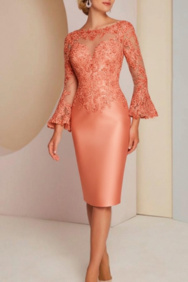 Elegante Brautmutterkleider Mit Ärmel | Kurze Partykleider