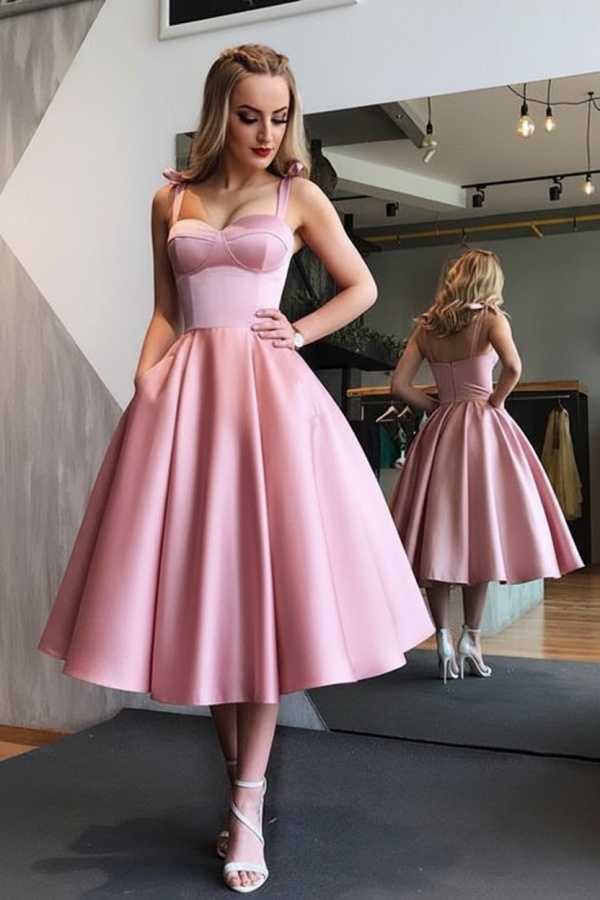 Elegante Rote Cocktailkleider Kurz A Linie Knielange Abiballkleider Abendmoden