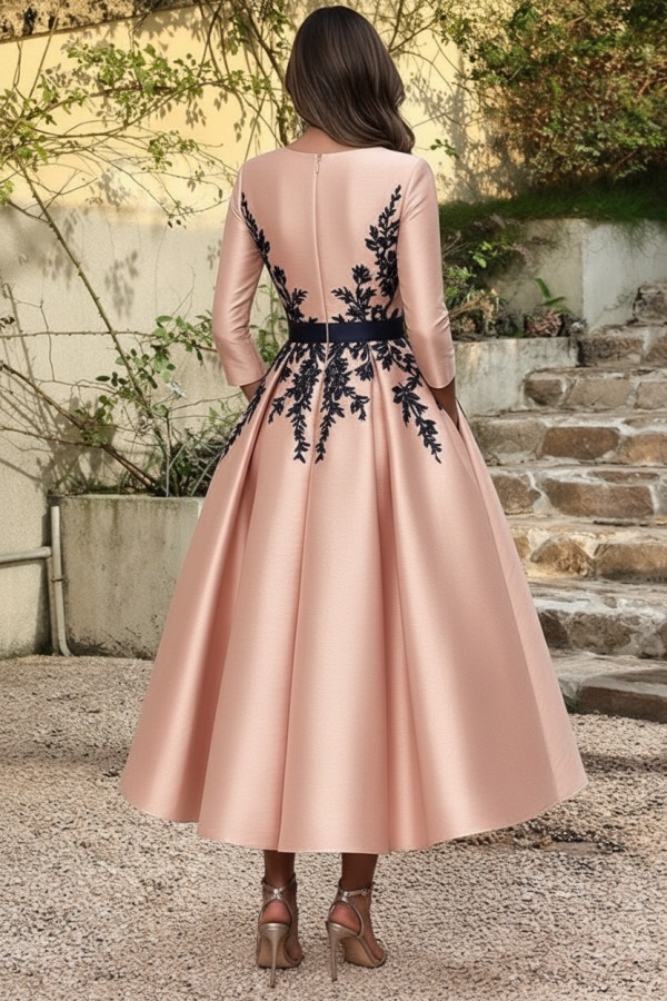 Festliche Abendkleider Kurz Dusty Rosa Brautmutterkleider Mit Ärmel