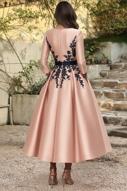 Festliche Abendkleider Kurz Dusty Rosa Brautmutterkleider Mit Ärmel