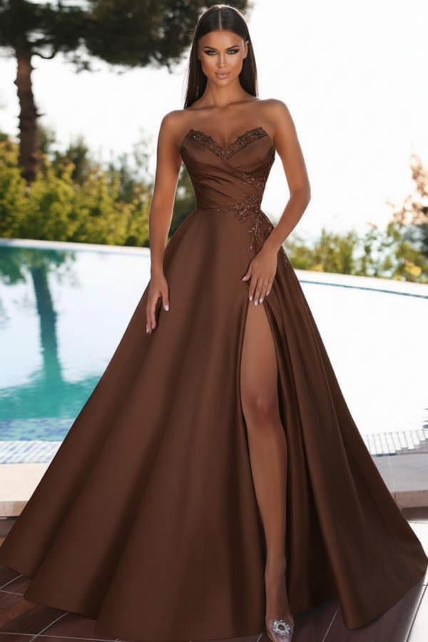 Abendkleider Lang Rosa | Schlichtes Abiballkleid