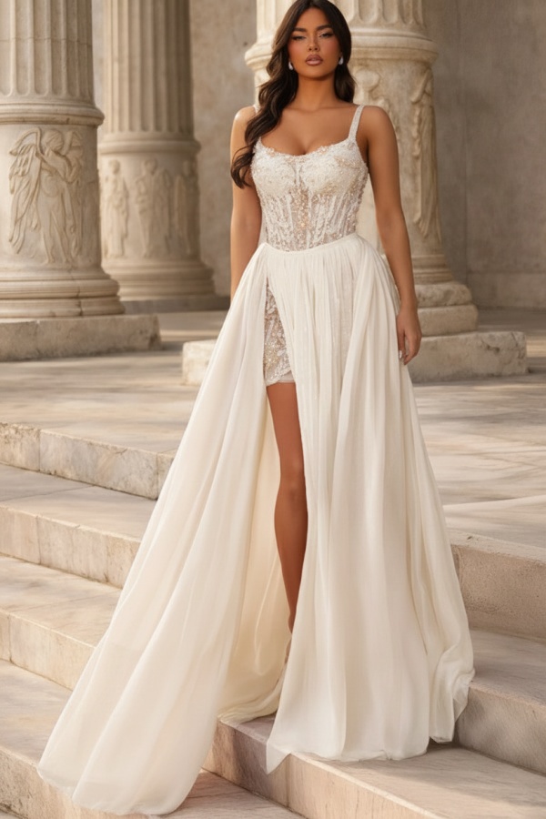 Rosa Abendkleider Lang Chiffon Ballkleider mit Glitzer