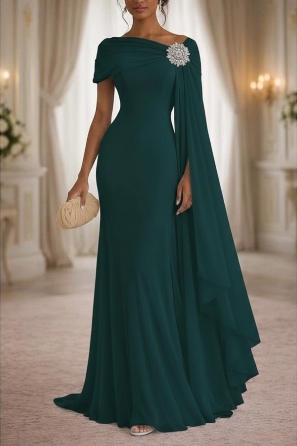 Champagner Brautmutterkleider Lang Chiffon Festliche Kleider Damen