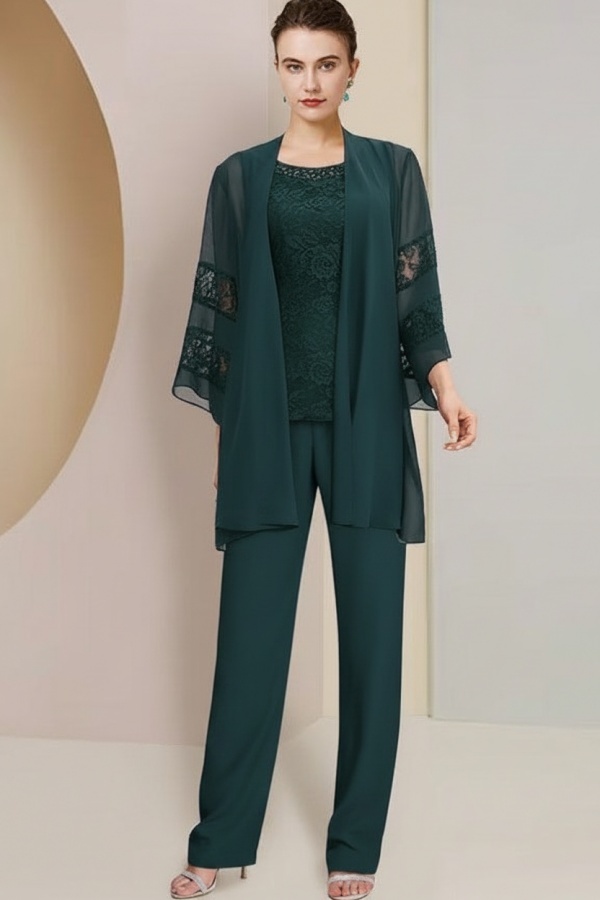 Navyblaue Spitzer Brautmutterkleider mit Ärmel | Mutterkleid mit Jacket