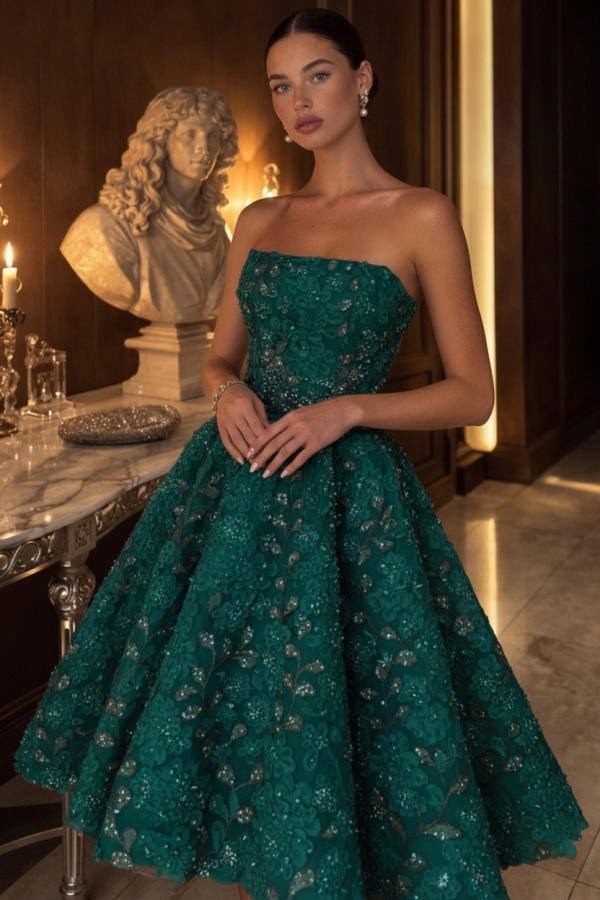 Gelb Abendkleid Kurz Spitze Ballkleid Cocktailkleider Glitzer