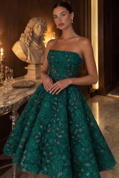 Gelb Abendkleid Kurz Spitze Ballkleid Cocktailkleider Glitzer