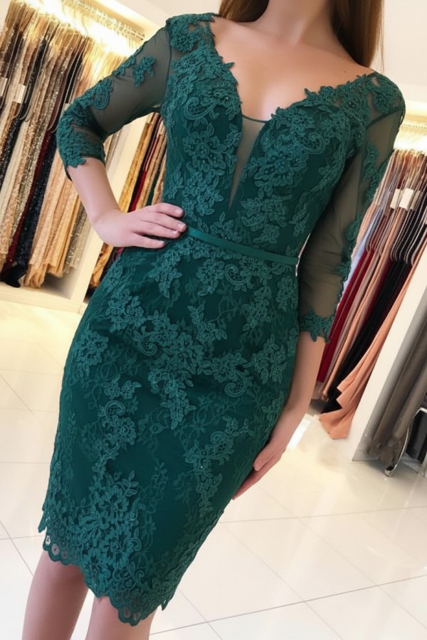 Mint Cocktailkleider Kurz Günstig | Abendkleider Mit Ärmel